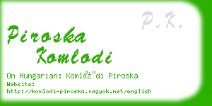 piroska komlodi business card